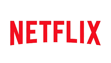 Netflix logo in red with black background